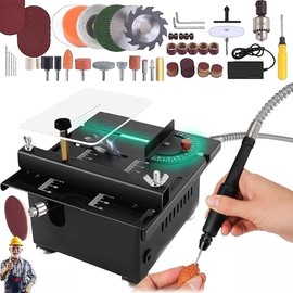 AutoShark Mini Multi-Functional Table Saw, Mini Table Saws for Crafts, Multi-functional Mini Table Saw for Wood Cutting, Angle Adjustable with More Accessories - (10" Table Saw-Pro Kit)