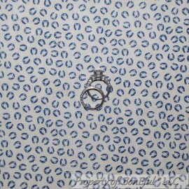 Blue Hill Fabrics BonEful Fabric FQ Cotton Quilt Cream White Navy Blue Horse Shoe Lucky Girl Small