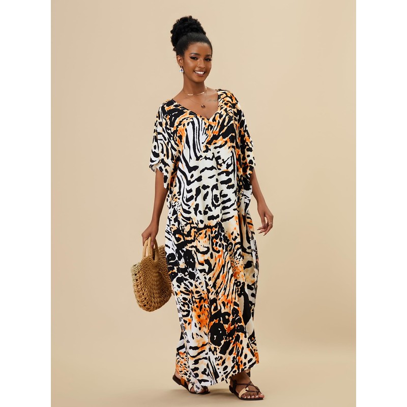 IMAGEKOPE Kaftan Dresses for Women Plus Size Bathing Suit Cover