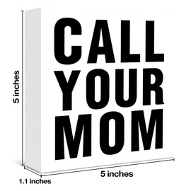 Dorm Decor Call Your Mom Wooden Box Sign for Dorm Room Decor, Funny Gifts for College Students
