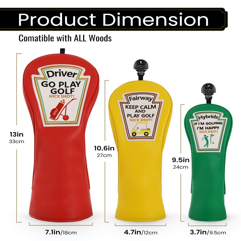 Craftsman Golf Funny Golf Club Head Covers, Driver 3 5
