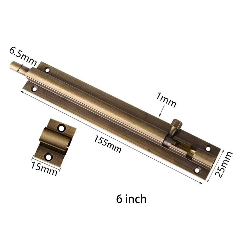 Leliafleury Door Lock Bolt 6 Inch Brass Door Latch Barrel