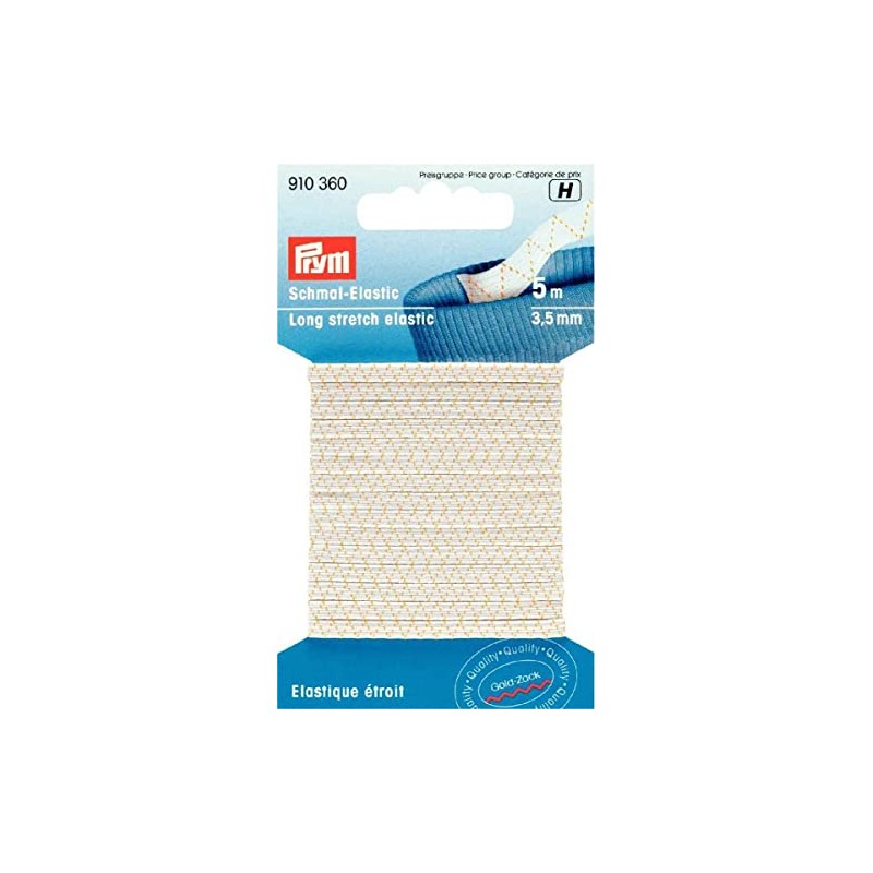 Prym Elastic, White, 3,5 mm, weiß, 5 m