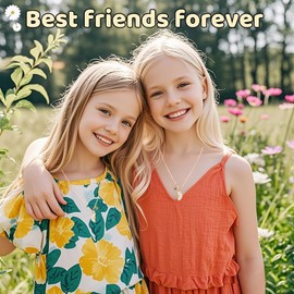 Cosysparks Bff Chains for 2, Bff Gifts Daisy Magnetic Friendship Nnecklace Matching Necklaces for Women and Girls, One size, Stainless Steel, No Gemstone