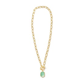 Kendra Scott Daphne Link And Chain Necklace Gold Light Green Mother Of Pearl One Size