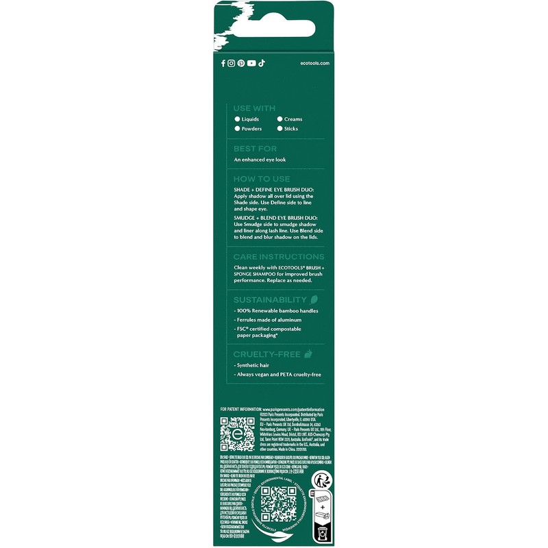 EcoTools Eye Enhancing Duo, Set de 2 Brochas para sombras