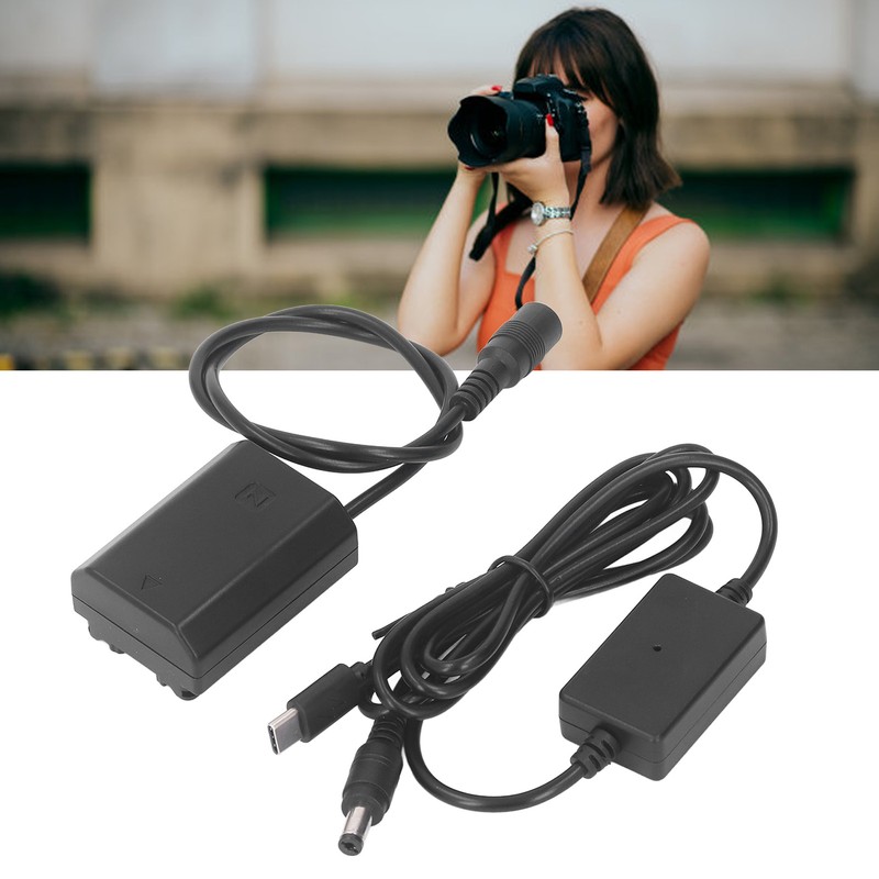 NP FZ100 Dummy Battery Type C Step Down Adapter for