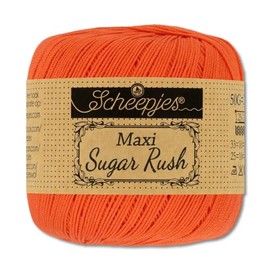 Frida's Wollhaus Scheepjes 50 g Maxi Sugar Rush Crochet Yarn Fillet Crochet Cotton 87 Colours (189 | Royal Orange)