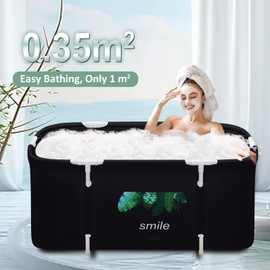 STARBRILLIANT Portable Foldable Bathtub,Soaking Standing Bath Tub for Shower Stall, Easy to Assemble Collapsible Bathtub, Suitable for Travel, Camping and Outdoor Activities (Leaf, 45inch)