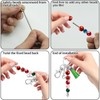 15 Pcs Beaded Keychain Making Kit,Metal Blank Silver Beaded Keychain