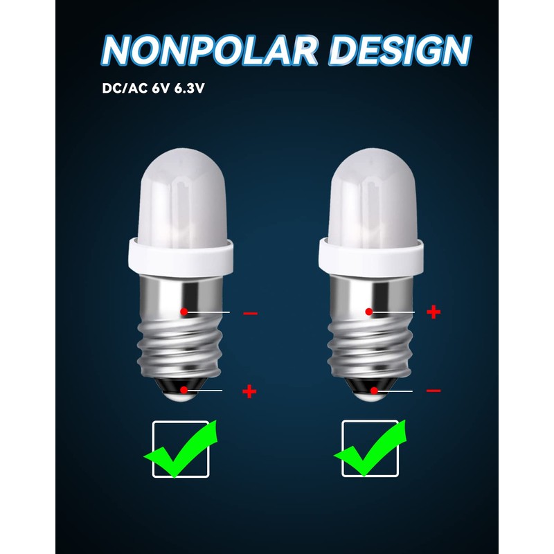 Keiurot E10 Led Bulb Flashlight Bulbs E10 Mini Led Bulb