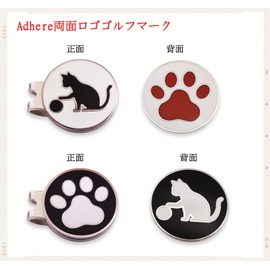 Adhere Golf Marker Golf Cap Clip Magnetic Double Sided Logo Ball Mark Cute Cat Paw Design Pack of 2
