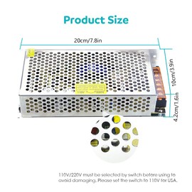 Aclorol - Fuente de alimentación conmutada de 5 V, 20 A, 100 W, 110 V, 220 V, CA a CC, 5 V, 20 amperios, adaptador universal para WS2812B WS2813, tira de luces LED, sistema de seguridad para cámara