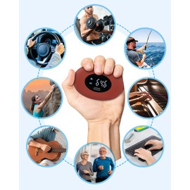 Hand Grip Strength Tester Trainer, Rechargeable Electronic Hand Dynamometer Up to 395 Lbs (180kg) Forearm - Gripper - Finger Grip Strengthener Exerciser, Stress Balls for Sport Home School Use