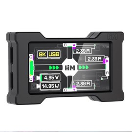 USB C Hub Docking Station with 1.9”IPS Smart Display, Power Monitor Screen