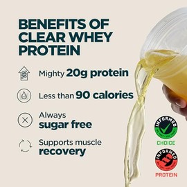 Myprotein Clear Whey Isolate Protein Powder, 20 Servings (1.1lbs) Strawberry, 20g Protein per Serving, Naturally Flavored Drink Mix, Daily Protein Int