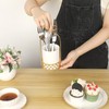 JUXYES Ceramic Silverware Holder For Tabletop, White Cutlery Holder With