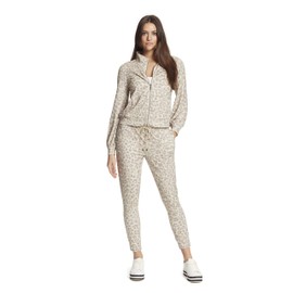 Skinnygirl womens Pauly Funnel Neck Zip Up Jacket, Leopard Gala Safari, 2X US