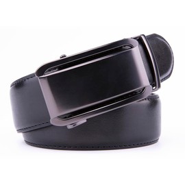 Fabio Valenti Men's Ratchet Casual Dress Belt with Click Sliding Buckle, Adjustable Trim to Fit (40/42, Black 2078)
