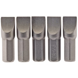 Draper 64013 8.0mm 1/4" Hex Plain Slot Insert Bit 25mm Long (5 Piece)