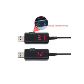 2 Packs USB Boost Converter Cable, DC 5V to 9V/12V, 5.5x2.1mm/3.5x1.35mm, USB Power Adapter, Voltage Boost Converter, Maximum Power 18W