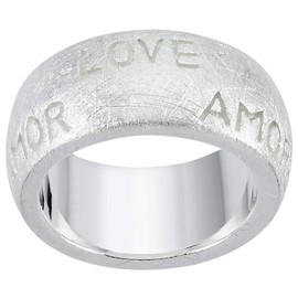 Vinani Amor Love Ring Brushed 925 Sterling Silver 2RAM, Sterling Silver