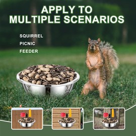 Zliiesns Metal Squirrel Feeders for Outside,Squirrel House for Outdoors, Durable Bowl Tree Mounted of Chipmunk Feeder, Squirrel Food for Backyard Squirrels Hold Corn, Corn Cob, Peanuts (8.5 Inch)