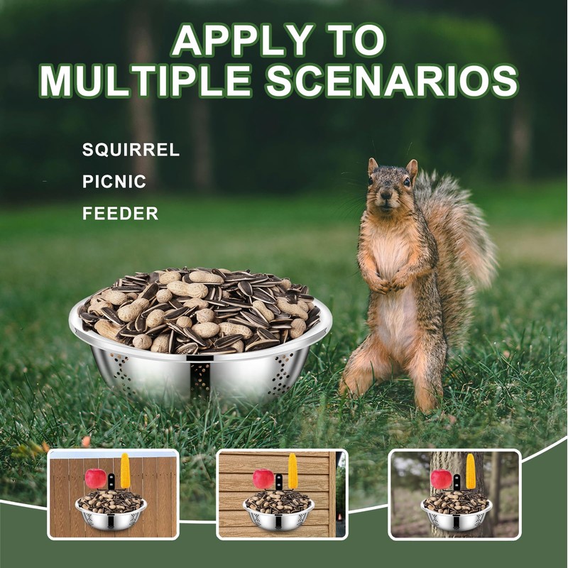 Zliiesns Metal Squirrel Feeders for Outside,Squirrel House for Outdoors, Durable