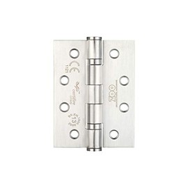 Chivrose Ltd Zoo ZCHSS243 Grade 13 Fire Rated Ball Bearing Hinge 102 x 76 x 3mm - Sold as a PAIR + Screws (Satin Stainless Steel (SSS))
