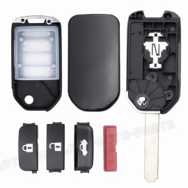 KeylessAutoParts for Honda CR-V 2014-2021 Modified Flip Remote Key Shell Case MLBHLIK6-1TA