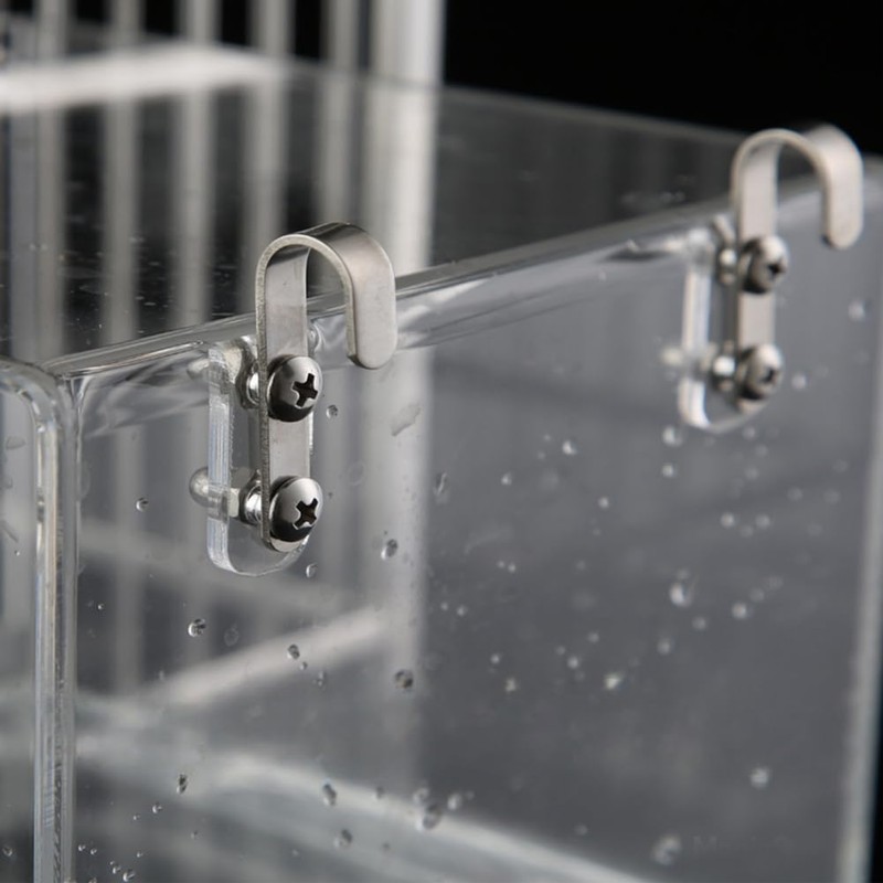 CuteHairy Transparent Acrylic Bird Bath Box with Hook,Thickened Hanging Water