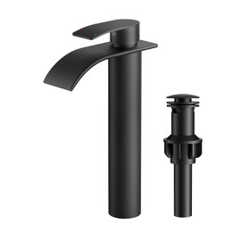 FORIOUS - Grifos de Lavabo de Baño en Cascada para Lavamanos con Desagüe Emergente de Metal y Manguera cUPC sin Plomo, Grifo Alto de Baño...