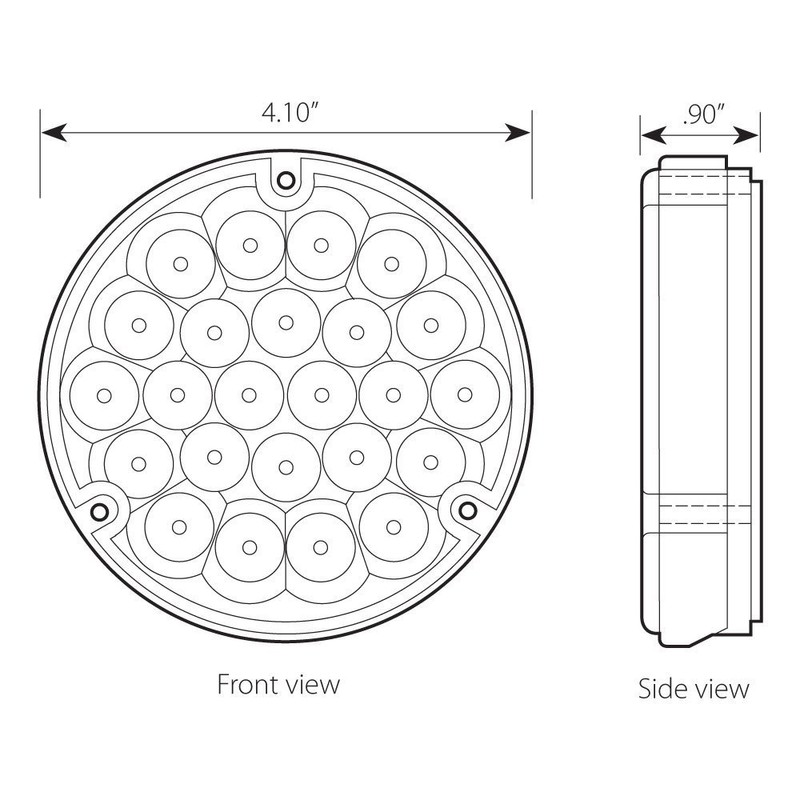 Grand General 76150 Amber 4" 24-LED Stop/Turn/Tail Load Light