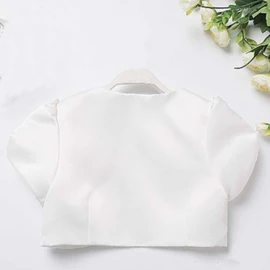 LIANFOR Children's Clothing, Girls, Formal, Short Sleeve, Bolero Cardigan, Summer, Thin, Bolero Cardigan, 35.4 - 63.0 inches (90 - 160 cm), white