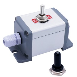 Twidec/Heavy Duty Rocker Momentary Toggle Switch 16A 250V SPDT 3 Position 3 Pin (ON)-Off-(ON) Switch Black Waterproof Cap with Metal Shell TEN-123-BOX-MZH