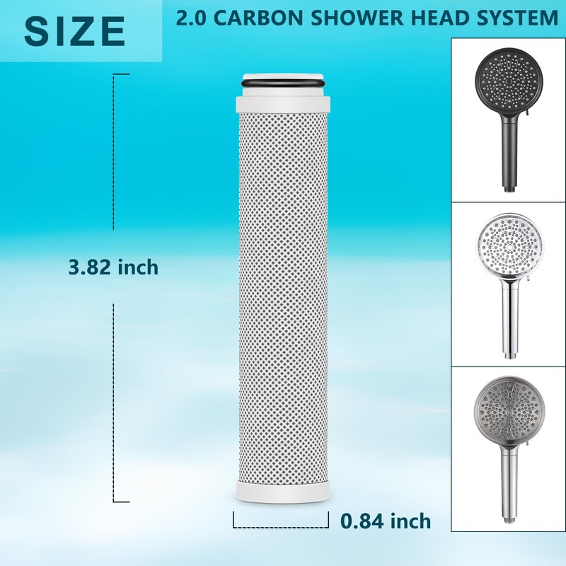 AOERUOW 2-Pack 2.0 Carbon Replacement Shower Filter Cartridge Compatible with
