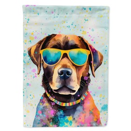 Caroline's Treasures DAC2523GF Chocolate Labrador Hippie Dawg Garden Flag Mailbox Flag Decorative Yard Flag Banner Outside Patio Artwork Yard Flower Beds, Garden Size, Multicolor