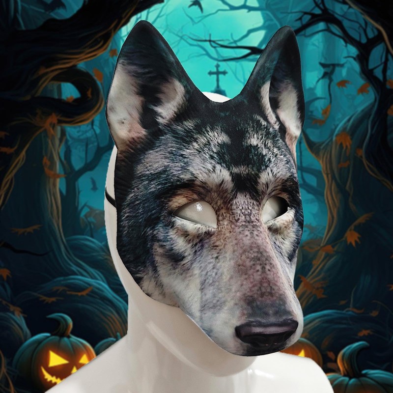 Qianly Wolf Head Mask Wolf Cover for Fancy Dress Party