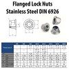 M6 Flanged Insert Nylon Self Locking Nut - A2 Stainless