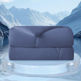 Bailix Cooling Comforter King Size, Thin Summer Blanket for Hot Sleepers & Night Sweats, Ultra Soft & Lightweight & Silk Smooth Ice Blanket, Q-Max>0.4, 108"x90", Blue