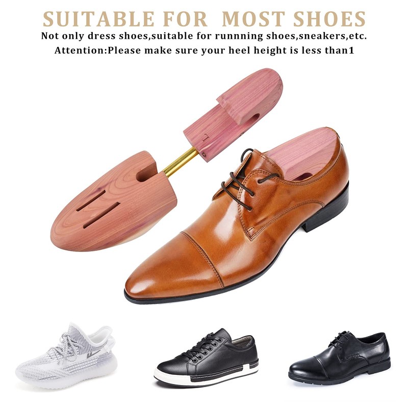 tongzaner Cedar Shoe Tree for Men, Adjustable Wooden Shoe Stretcher