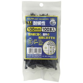 Elpa Weather Resistant Cable Ties One Touch Lock Type 100 mm 100 Pieces Black KBF – 100100 °C (BK)