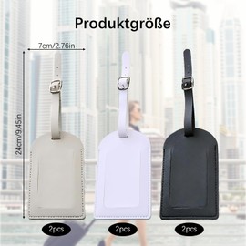 Pack of 6 Suitcase Tags, Suitcase Name Tag Pendants, 7 x 24 cm Luggage Tag for Suitcase, Suitcase Tag for Air Travel, Address Tag in 3 Colours for Luggage Tags