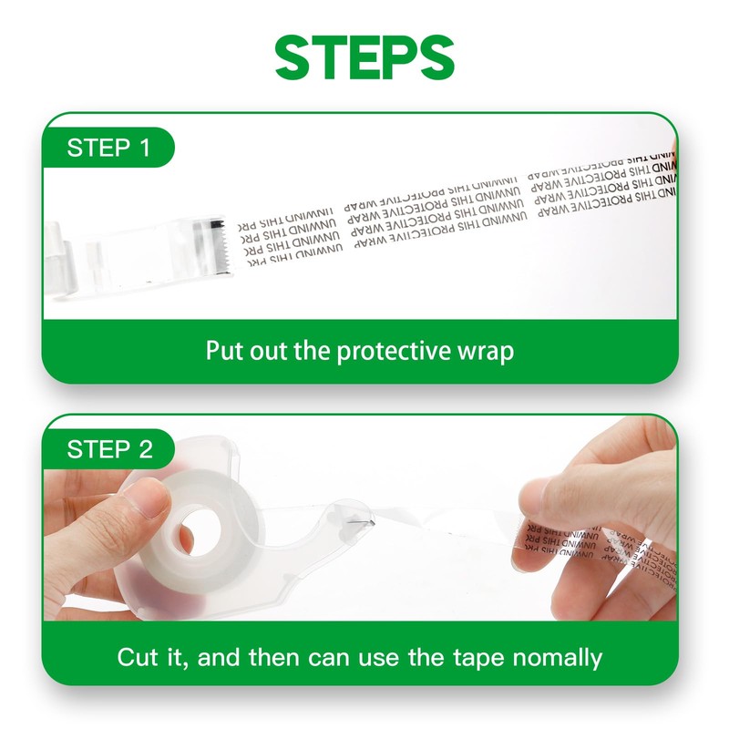 LOCKLOCK Double Sided Tape with Dispenser, 1/2"x 350", 4 Pack,