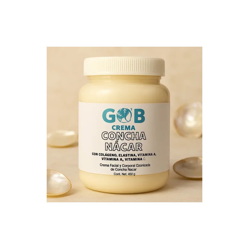 Gob crema ozonizada con concha nácar 450 g aclara e