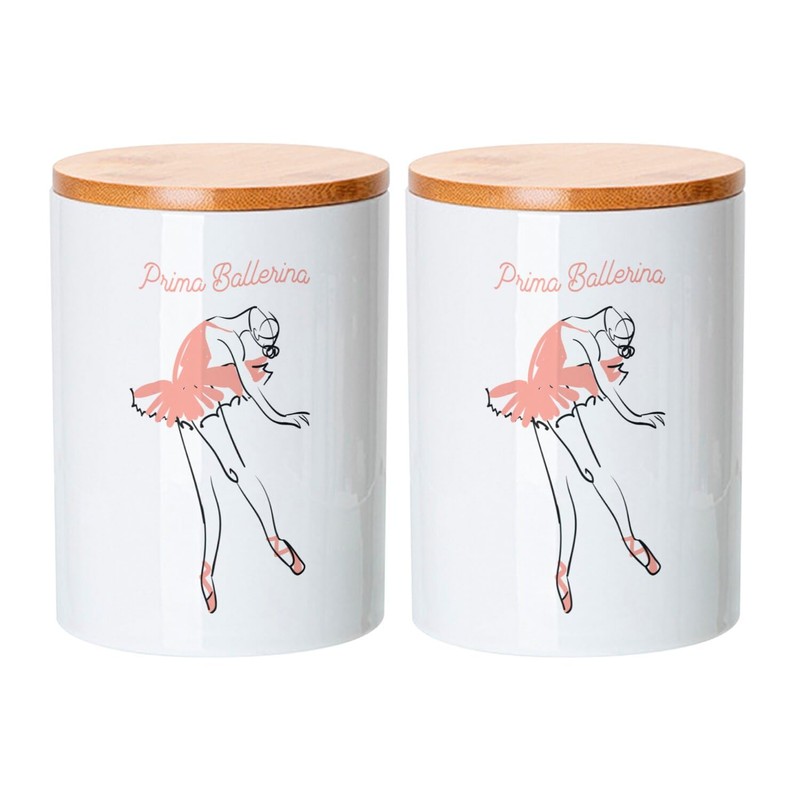 Fabulous Ceramic Pot with Lid Bamboo - Prima Ballerina Dancer