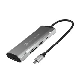 j5create USB-C 9-in-1 Docking Station [USB-A3.2 Gen2x2, USB-C, USB-C PD100W (Supports Data Transfer), 4K HDMI, LAN, SD/Micro SD Slot], USB4/Thunderbolt 4 Compatible, MacBook Pro, MacBook Air/M1/M2,
