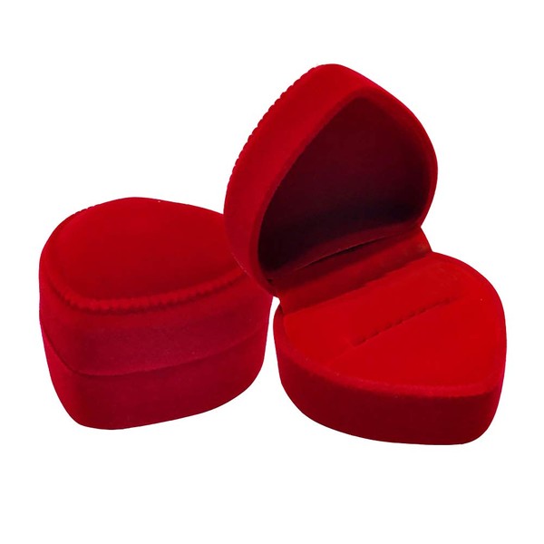 FSSTUD 4 PCS Heart Shaped Velvet Ring Boxes Case Jewelry