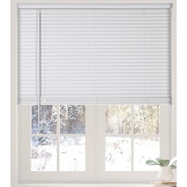 Calyx Interiors Cordless White 1” Light Filtering Mini Blinds 20” W x 73” H Window Blinds for Home, Vinyl Horizontal Blinds for Indoor Windows