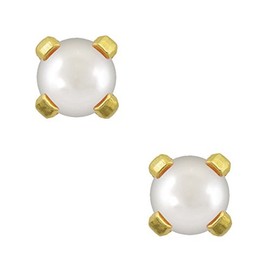 Studex Tiny Tips 3mm Pearl Gold Plated Childrens Hypo-allergenic Stud Earrings